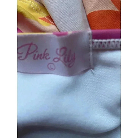 Women's Bathing Suit Pink Lily Tropic Like Hot One Piece Swimsuit  Size L NEW - Picture 8 of 13